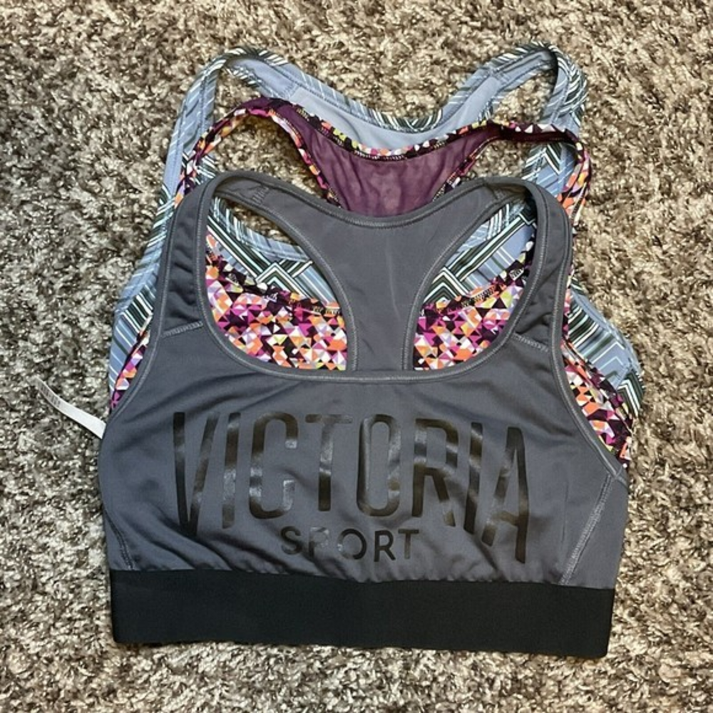 3- Victoria's Secret Sport Women's The Player Racerback Sport Bra Size S Multi